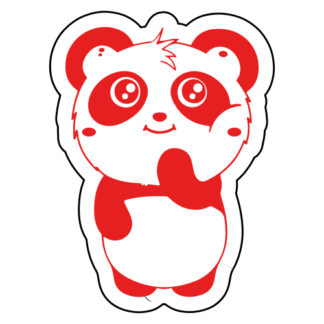 Shy Panda Sticker (Red)